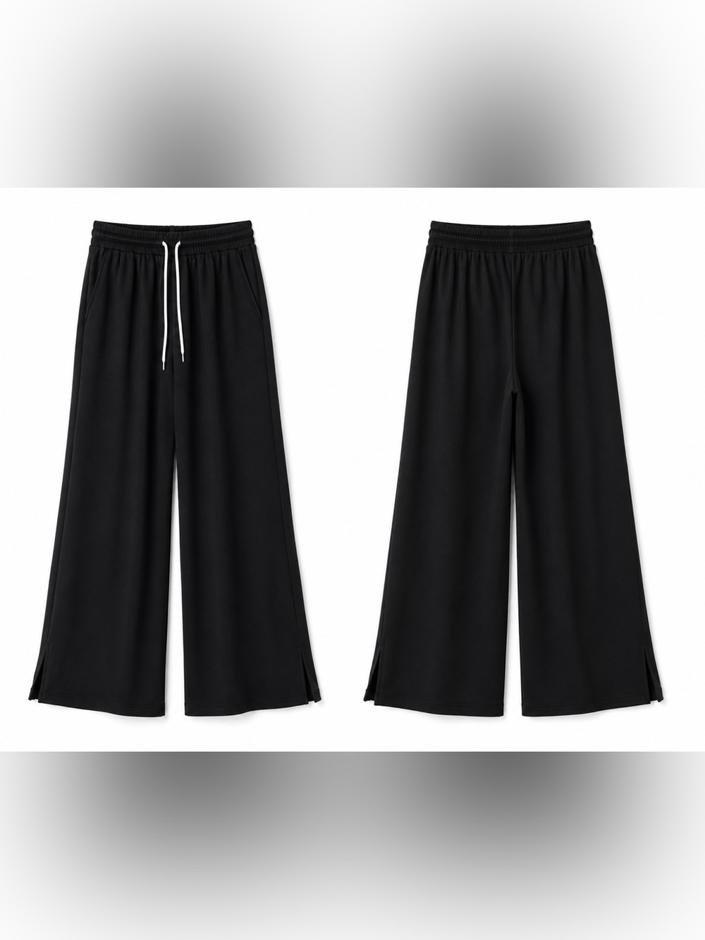 Zenana Black Wide Leg Palazzo Pants Womens Large Elastic Waist Soft Stretch - Picture 3 of 5